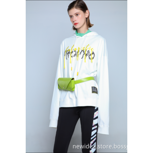 LADIES KNIT HOODIE WITH ZEBRA PRINT LOGO